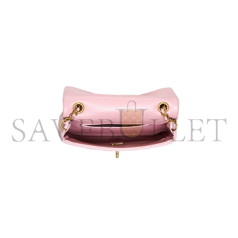 CHANEL PINKSMALL FLAP BAGHEARTWITHCHARMS ON CHAIN (18*13*5cm)